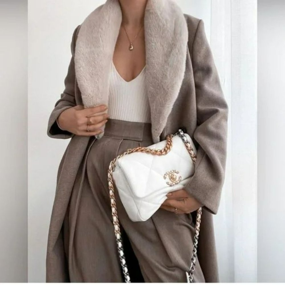 MANGO WOOL BLEND COAT REMOVABLE COLLAR